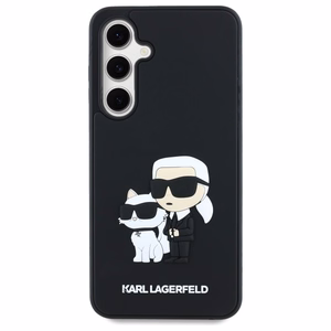 Karl Lagerfeld 3D Rubber Karl&Choupette Ümbris jaoks Samsung Galaxy S24 FE - must