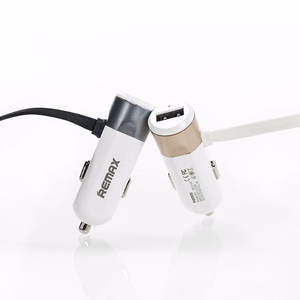 REMAX Car Charger RCC-102 - USB - 3,4A with 2 in 1 cable Micro USB, Lightning silver