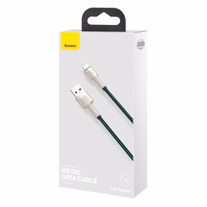 USB cable for Lightning Baseus Cafule, 2.4A, 1m (green)