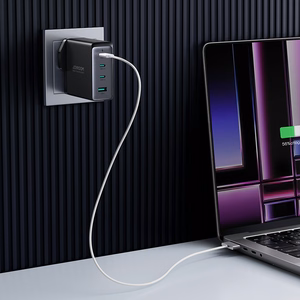 GaN Laadija UK Joyroom JR-TCG05UK 140W 3x USB-C USB-A + USB-C / USB-C kaabel 240W 1.2m