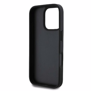Кожаный чехол Guess 4G Triangle Strass MagSafe для iPhone 16 Pro Max - черный
