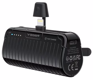 Powerbank Veger PlugOn (W0558P) PD QC3.0 2,4A 20W 5000 mAh with a built-in connector Lightning must