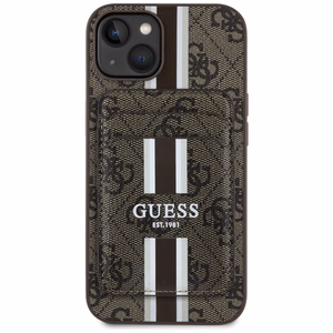 Guess 4G Stripes ümbris with Magsafe wallet jaoks iPhone 15 brown