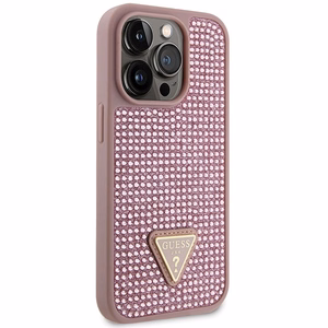 Guess GUHCP14LHDGTPP iPhone 14 Pro 6.1" roosa/roosa hardcase Rhinestone Triangle