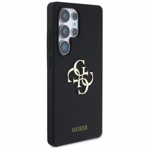 Guess Silicone Big 4G Logo Bottom Script ümbris jaoks Samsung Galaxy S25 Ultra - must