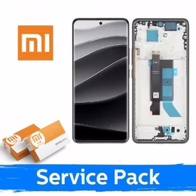 LCD ekraan ühilduv Xiaomi Redmi Note 14 Pro 5G raamiga / Kesköö must / (Service Pack)