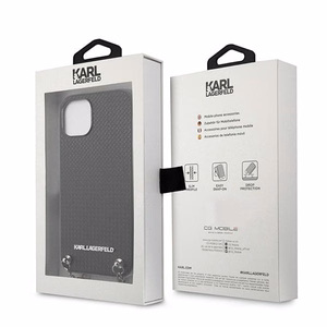 Karl Lagerfeld KLHCP13SPMK iPhone 13 mini 5,4" жёсткий чехол чёрный/чёрный Leather Textured and Chain