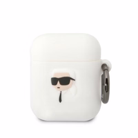 Karl Lagerfeld KLA2RUNIKH AirPods 1/2 cover valge/valge Silicone Karl Head 3D