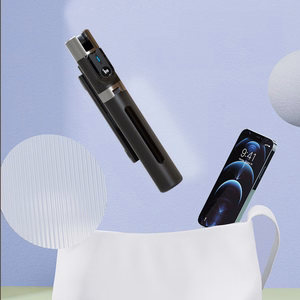 Selfie Stick - with detachable bluetooth remote control, tripod and 2 LED lights - P96D-2 BLACK