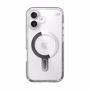 Speck Presidio Perfect-Clear MagSafe'i ja ClickLocki toega ümbris iPhone 16-le, Clear/Chrome