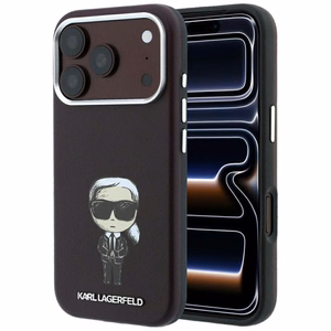 KARL LAGERFELD ümbris mudelile IPHONE 18 Pro Max/ 17 Pro Max ühildub MagSafe'iga (Smooth Ikonik Sketch) (värv: bordoopunane)