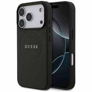 Guess Grained Gold Ring MagSafe ümbris mudelile iPhone 18 Pro / 17 Pro – värv: must