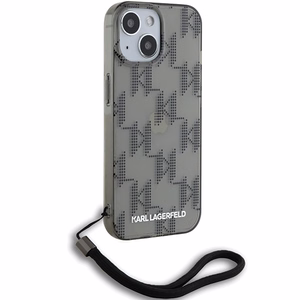 Karl Lagerfeld IML Mono KL Pattern & Cord ümbris jaoks iPhone 15 / 14 / 13 - must