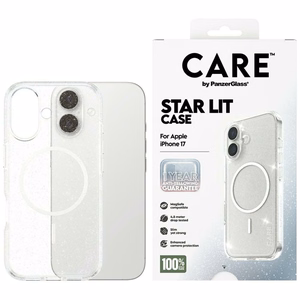 CARE by PanzerGlass Flagship Urban Explorer Ümbris w. Valge MagSafe jaoks iPhone 17 - Clear Glitter