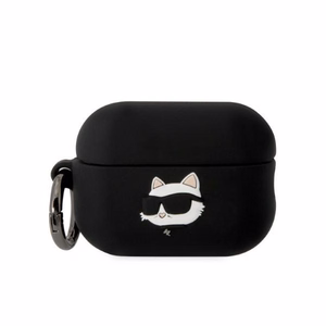 Karl Lagerfeld KLAP2RUNCHK AirPods Pro 2 чехол чёрный/чёрный Silicone Choupette Head 3D