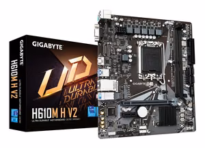 GIGABYTE H610M H V2 emaplaat - toetab Intel Core 14. põlvkonna protsessoreid, 4+1+1 hübriid digitaalne VRM, kuni 5600MHz DDR5, 1xPCIe 3.0 M.2, GbE LAN, USB 3.2 Gen 1