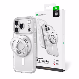 AmazingThing Titan Pro Lens Ring Set ümbris mudelile iPhone 18 Pro, kaamerakaitsega ja magnetrõngaga, ühildub MagSafe'iga – värv: läbipaistev