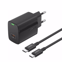 FONENG võrgulaadija EU65 PD 20W 1xUSB-C + kaabel USB-C - USB-C must