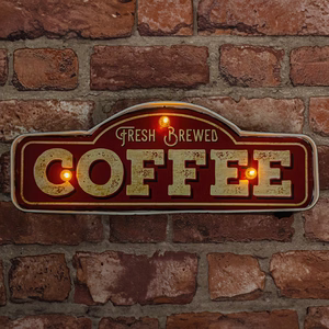 RETRO metallist silt LED Fresh Brewed Coffee Forever Light