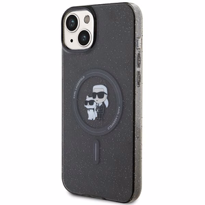 KARL LAGERFELD ümbris jaoks IPHONE 15 KLHMP15SHGKCNOK (Glitter + MAG) must