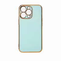 Lighting Color Case for Xiaomi Redmi Note 11 geelkate kuldse raamiga mint