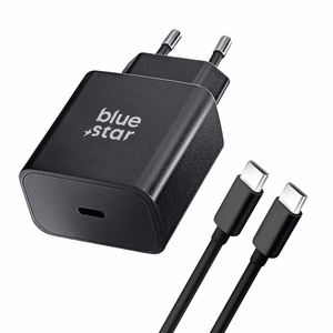 Phone charger sinine Star USB C QC4.0 PD 3A 25W + cable USB C to USB C TFB-TC-25WPD must