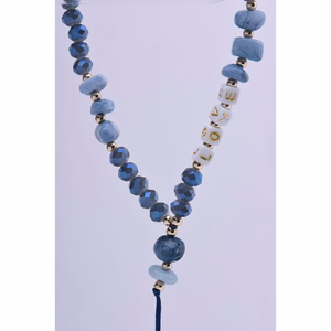 LOVE Phone lanyard, Phone pendant / cord length 44cm (22cm in the loop) / on hand - lite sinine