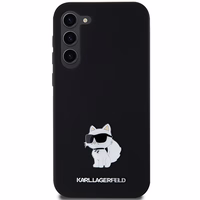 Karl Lagerfeld Silicone Choupette Metal Pin ümbris jaoks Samsung Galaxy S23+ - must