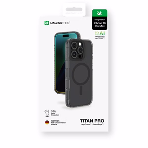 AmazingThing Titan Pro Mag Ümbris with Magnetic Ring jaoks iPhone 16 Pro Max - Must