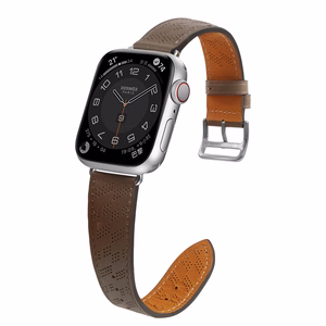 Кожаный ремешок для Apple Watch 38 / 40 / 41 мм браслет - тёмно-коричневый