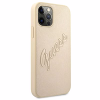 Guess GUHCP12MRSAVSLG iPhone 12/12 Pro 6.1" kuldne/kuldne kõvakott Saffiano Vintage Script