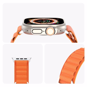 DUX DUCIS strap GS nylon jaoks Apple Watch 42 / 44 / 45 / 49 mm oranž