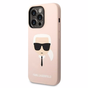 Karl Lagerfeld KLHMP14XSLKHLP iPhone 14 Pro Max 6.7" жёсткий чехол светло-розовый/светло-розовый Silicone Karl`s Head MagSafe