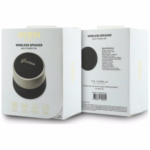 Guess 5 W Script Metal Logo Bluetooth-kõlar, must