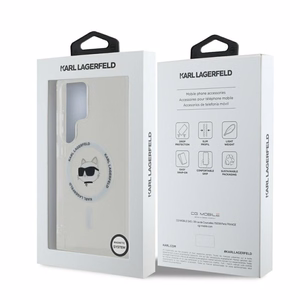 Ümbris Karl Lagerfeld Button Choupette Head Printed Logo MagSafe Samsung Galaxy S25 Ultra valge