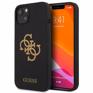 Guess Silikoonist 4G logo ümbris iPhone 13-le - must
