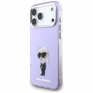 Karl Lagerfeld IML Aquarelle Karl & Choupette & Logo MagSafe Ümbris jaoks iPhone 17 Pro Max - Purple