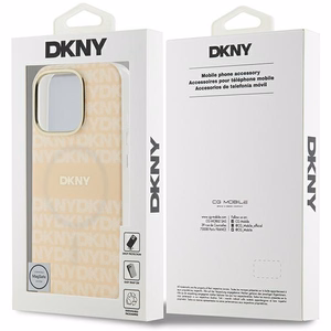 DKNY Repeat Texture Pattern & Stripe MagSafe iPhone 16 Pro Ümbris - Roosa