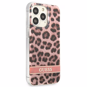Guess GUHCP13LHSLEOP iPhone 13 Pro / 13 6.1" розовый/розовый жёсткий чехол Leopard
