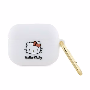 Hello Kitty Silicone 3D Kitty Head ümbris seadmele AirPods Pro, valge