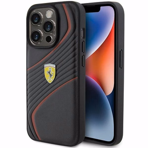 Ferrari Twist Metal Logo чехол для iPhone 15 Pro - чёрный