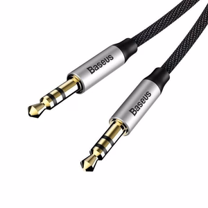 Baseus Yiven 3,5 mm mini jack AUX audiokaabel, 1 m, must/hõbe