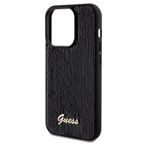 Guess Sequin Script Metal case for iPhone 14 Pro - black