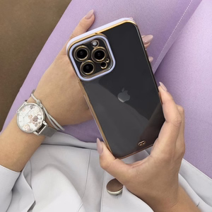 Moekate iPhone 12 Pro kuldse raamiga geelkate punane