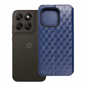 Klappümbris Motorola G67 / G77 Cubic Book, sinine