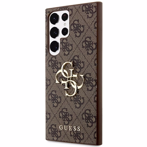 Guess 4G Big Metal Logo Ümbris jaoks Samsung Galaxy S24 Ultra - Brown