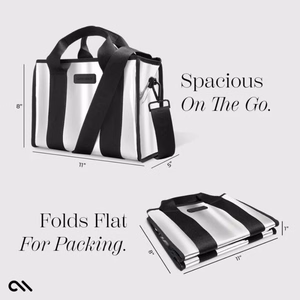 Case-Mate Mini Travel Tote Bag vett hülgav reisi- ja õlakott, Silver Chrome
