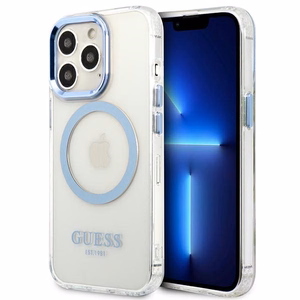 Guess GUHMP13LHTRMB iPhone 13 Pro / 13 6,1" sinine/sinine hard ümbris Metal Outline Magsafe