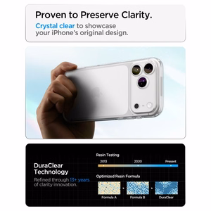 Spigen Ultra Hybrid ümbris mudelitele iPhone 18 Pro Max / 17 Pro Max, läbipaistev