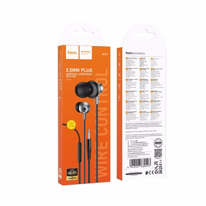 Hoco M119 juhtmega mikrofoniga kõrvaklapid, 3,5 mm pistik, mustad